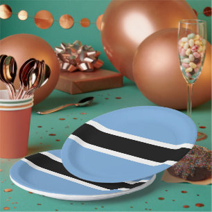 Botswana flag paper plate