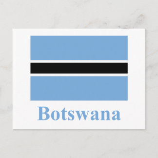 Botswana Flag with Name Postcard