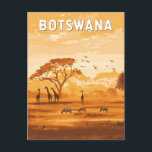 Botswana Illustration Travel Art Vintage Postcard<br><div class="desc">Botswana vector artwork design. Botswana,  one of Africa’s premier safari destinations,  is famous for its thriving wildlife,  untouched landscapes,  and luxury safari experiences.</div>