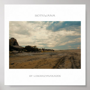 Botswana Kubu Baobab Island Car Travel Poster