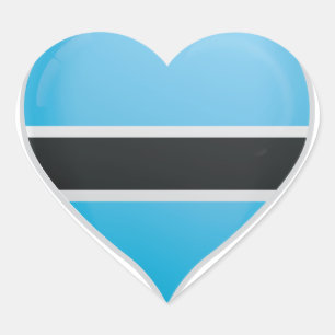 Botswana love flag pride heart sticker