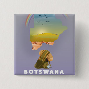 Botswana map 15 cm square badge
