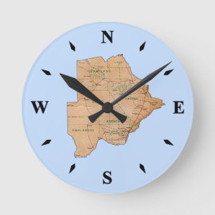 Botswana Map Clock