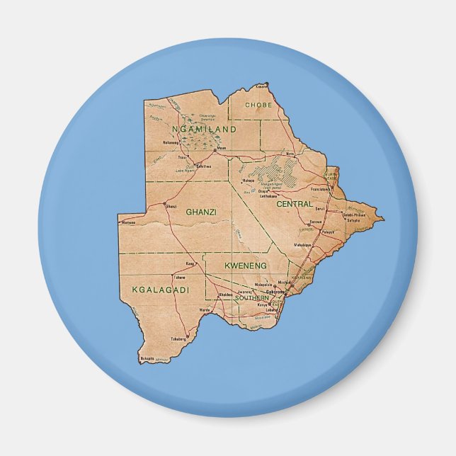 Botswana Map Magnet (Front)