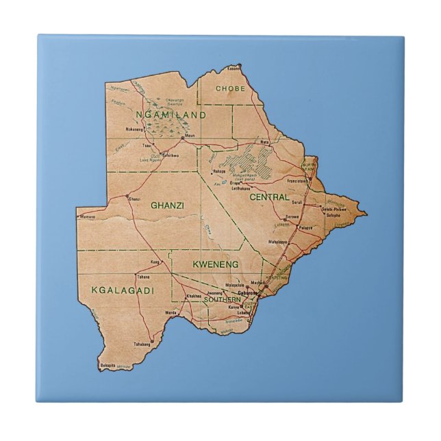 Botswana Map Tile (Front)