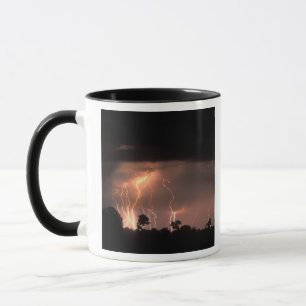 Botswana, Moremi Game Reserve, Lightning fills Mug