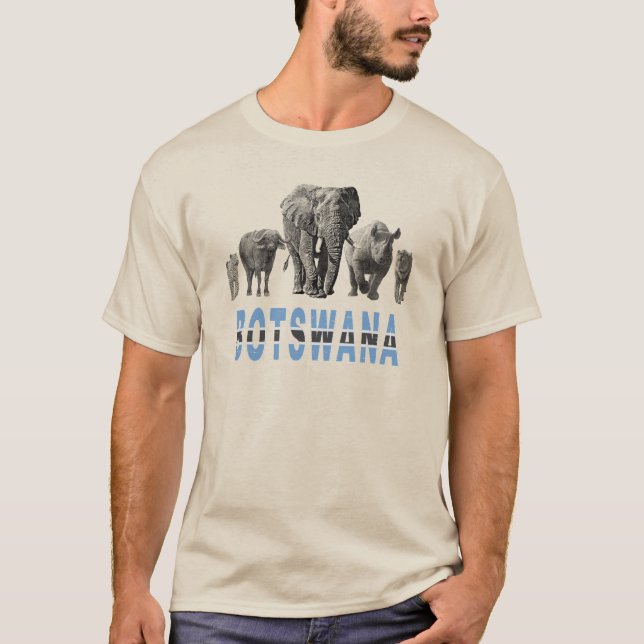 Botswana Pride Big 5 Wildlife for Botswana Fans T-Shirt (Front)