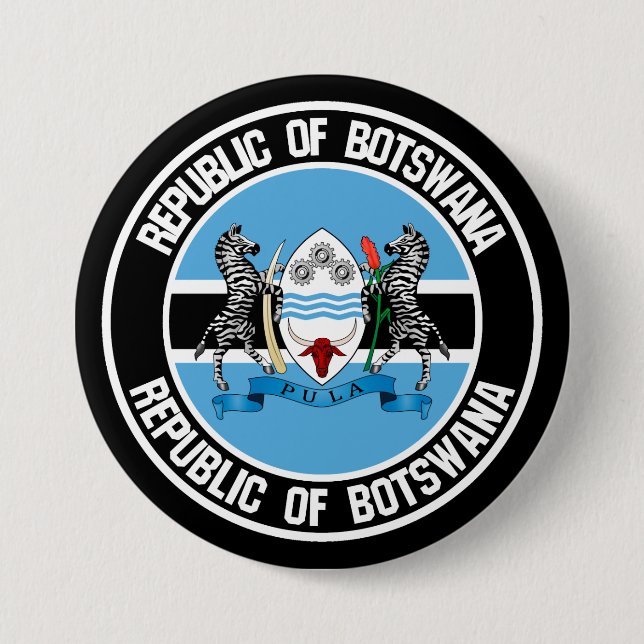 Botswana Round Emblem 7.5 Cm Round Badge (Front)