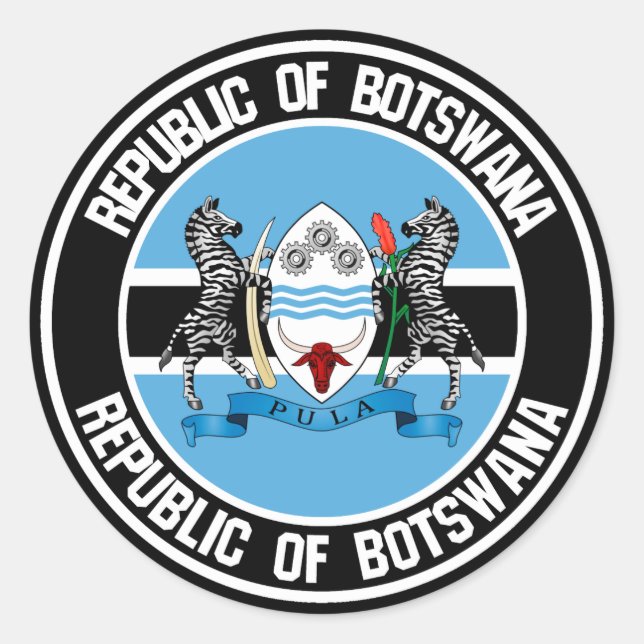 Botswana Round Emblem Classic Round Sticker (Front)