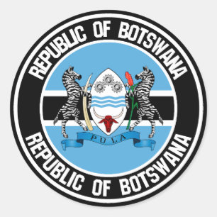Botswana Round Emblem Classic Round Sticker