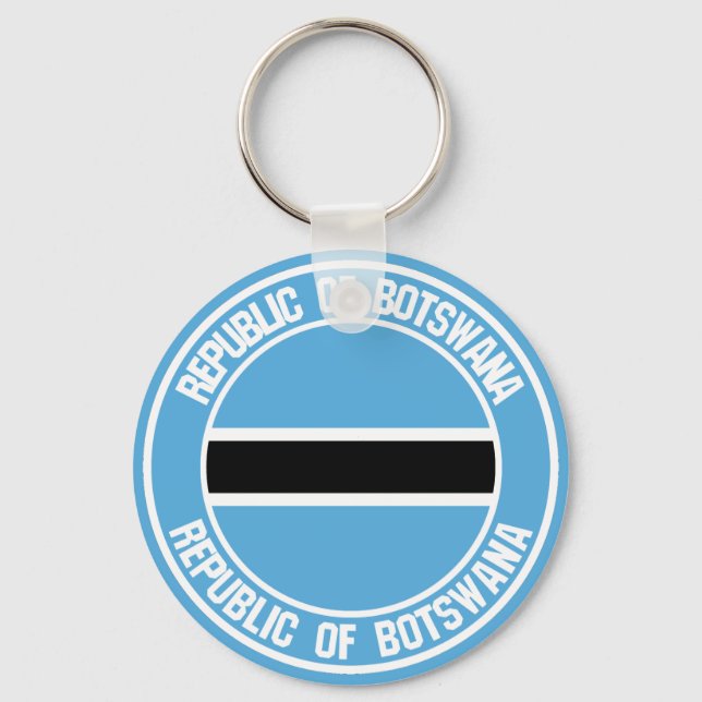 Botswana Round Emblem Key Ring (Front)