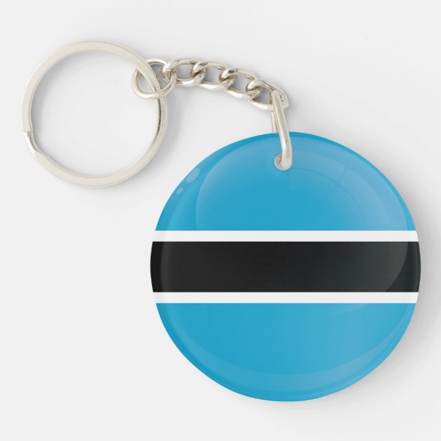 Botswana  Round Icon Flag  Key Ring (Front)