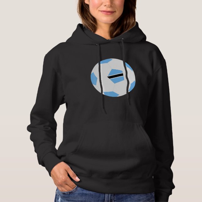 Botswana Soccer Ball Motswana Flag Jersey Pride Hoodie (Front)
