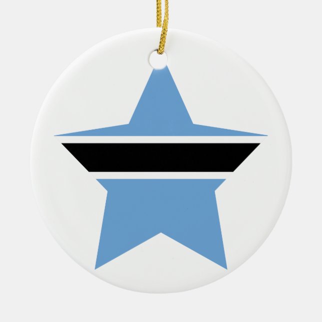 Botswana Star Ceramic Tree Decoration (Front)