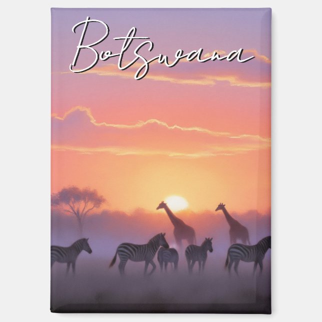 Botswana sunset travel magnet (Front)