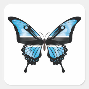 Botswana Swallowtail Butterfly Flag Sticker