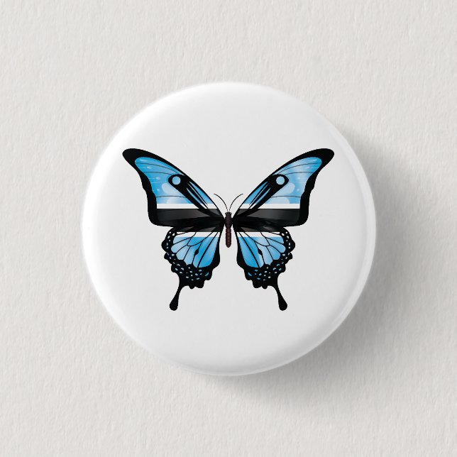 Botswana Swallowtail Butterfly Flag Sticker 3 Cm Round Badge (Front)