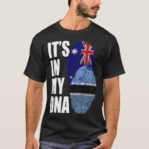 Botswanan And Australian Mix DNA Flag Heritage T-Shirt
