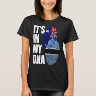 Botswanan And Australian Mix DNA Flag Heritage T-Shirt