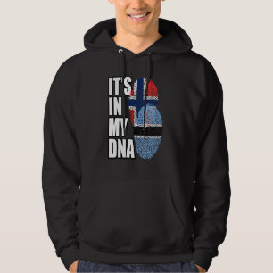 Botswanan And Norwegian Mix Dna Flag Heritage Hoodie
