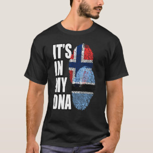 Botswanan And Norwegian Mix Dna Flag Heritage T-Shirt