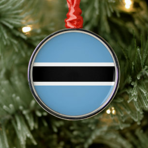 Botswanan Flag (Botswana) Metal Tree Decoration