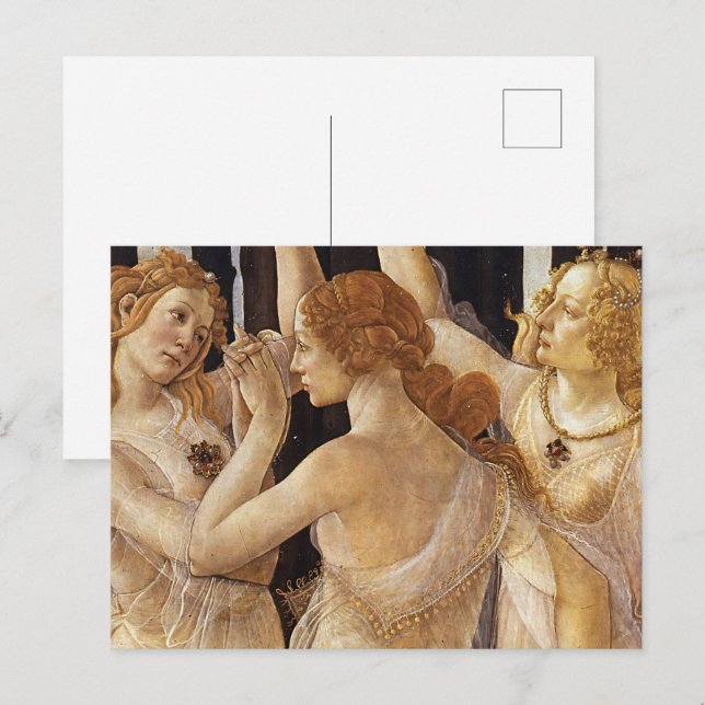 Botticell - Three Graces in Primavera Fine Art Postcard (Front/Back)