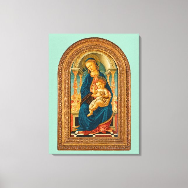 Botticelli (1445-1510) Madonna & Child Enthroned  Canvas Print (Front)