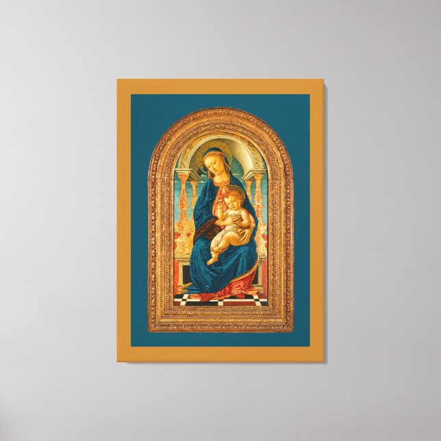 Botticelli (1445-1510) Madonna & Child Enthroned  Canvas Print (Front)