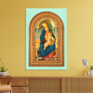 Botticelli (1445-1510) Madonna & Child Enthroned  Canvas Print