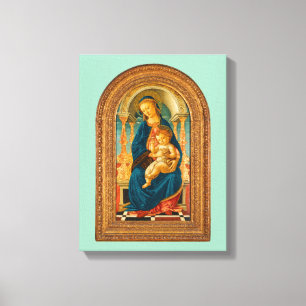 Botticelli (1445-1510) Madonna & Child Enthroned  Canvas Print