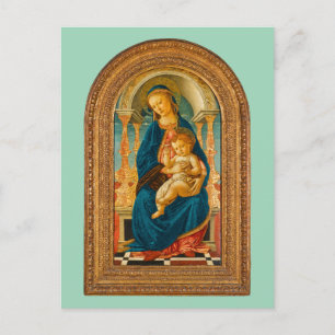 Botticelli (1445-1510) Madonna & Child Enthroned Holiday Postcard