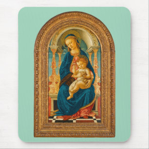 Botticelli (1445-1510) Madonna & Child Enthroned Mouse Pad