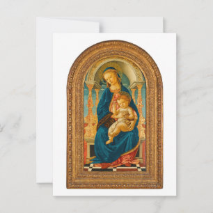 Botticelli (1445-1510) Madonna & Child Enthroned  Postcard