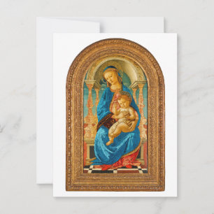 Botticelli (1445-1510) Madonna & Child Enthroned Postcard
