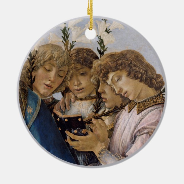 Botticelli Mary Jesus and singing Angels Ceramic Tree Decoration (Back)