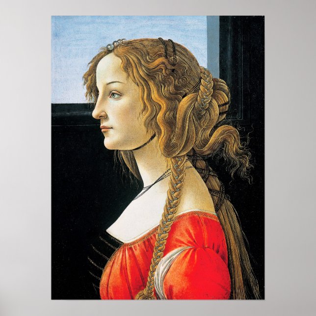 Botticelli Portrait of a Young Woman Poster (Front)