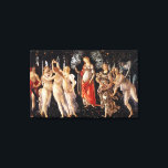 Botticelli Primavera Canvas Print<br><div class="desc">Botticelli Primavera Canvas Wrap. Oil painting on panel from 1482. Sandro Botticelli was one of the great artist of the early Renaissance famous for his lush figures and vibrant use of colour. Primavera is one of his most famous and beloved paintings featuring the embodiment of spring surrounded by nymphs, cherubs...</div>