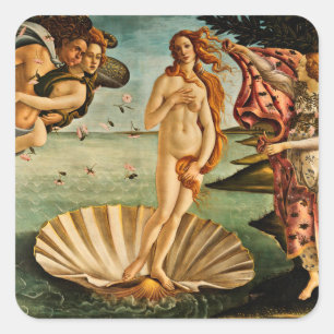 Botticelli - The Birth Of Venus Square Sticker