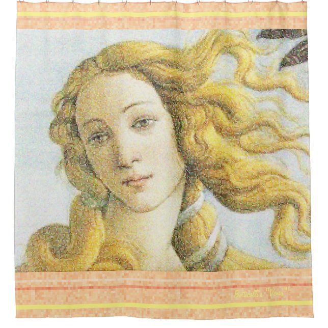 Botticelli Venus face pixel art Shower Curtain (Front)