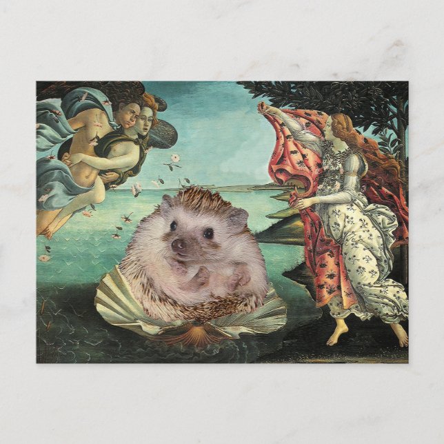 Botticelli's Birth of a Hedgehog Postcard (Front)
