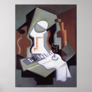 Bottle and Fruit Dish, by Juan Gris Poster