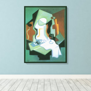 Bottle and Fruit Dish by Juan Gris, Vintage Cubism Canvas Print