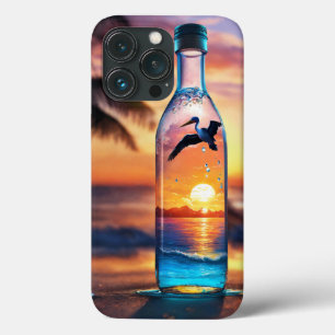 Bottle beach sunset iPhone 13 pro case