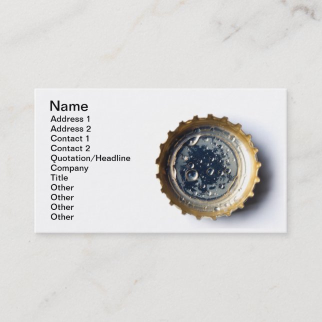 Bottle cap business card (Front)