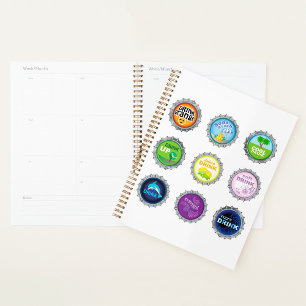Bottle Caps Spiral Planner