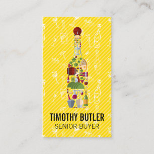 Bottle Composition Wine Accessory Patterns Business Card