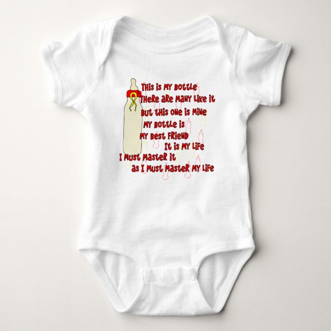 Bottle Creed Red Baby Bodysuit (Front)