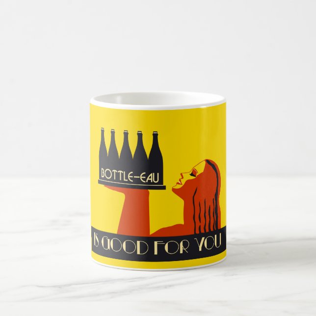 Bottle-eau retro style art deco coffee mug (Center)