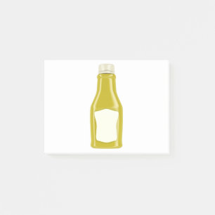 Bottle for mustard or mayonnaise post-it notes